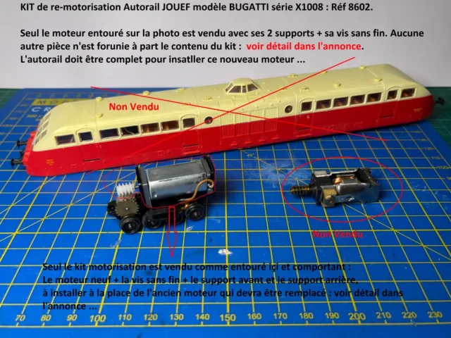NOUVEAU - Kit Motorisation Autorail BUGATTI série X1008 JOUEF HO réf 8602