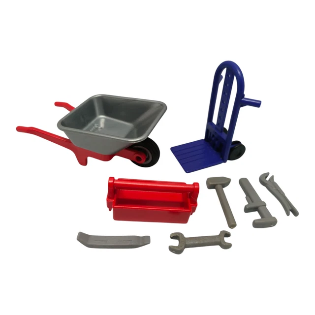 Playmobil Vintage Médiéval - Set 3297 De 1977 - Outils, Brouette, Paysan - Boîte D'origine