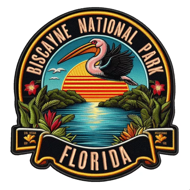 Biscayne National Park Patch Iron-on Applique Fish, Coral Reef, Florida, Travel