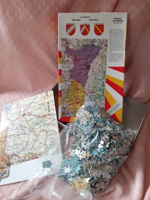 Puzzle Carte Routière Alsace 750 Pièces – Complet Pièces Scellées – Neuf
