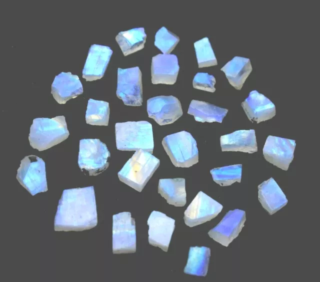 10 Piece Raw Rainbow Moonstone 13-15 MM Rainbow Rough Gemstone For Jewelry