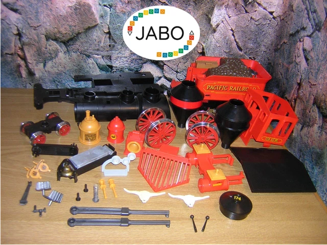 Lot Playmobil Train Western - Locomotive Et Cheminée Custom - Pièces Pour Collection Ou Jeu (envoi Gratuit FR)