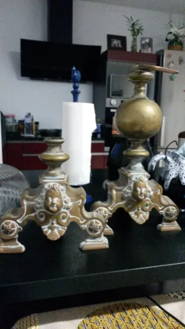 Paire De Decorations En Bronze Mascarons  France Xix Em Siecle