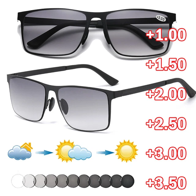 Photochromic Progressive Multifocal Reading Glasses 180° Rotatable -Sunglasses