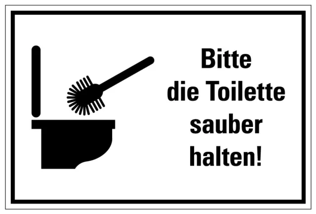Aufkleber Hygiene Sticker Hinweis„Bitte die Toilette sauber halten“ Schild Folie