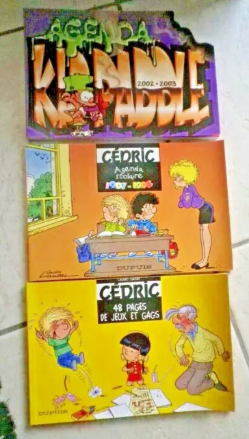 cedric kid paddle lot 3 agenda scolaire cédric jeux publicitaire dupuis laudec