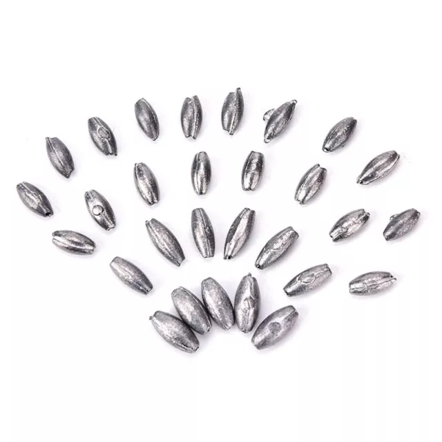 100PCS Pure Olive Shape Weights Lead Sinkers Lead Making Saltwater Sea FishAGZ8