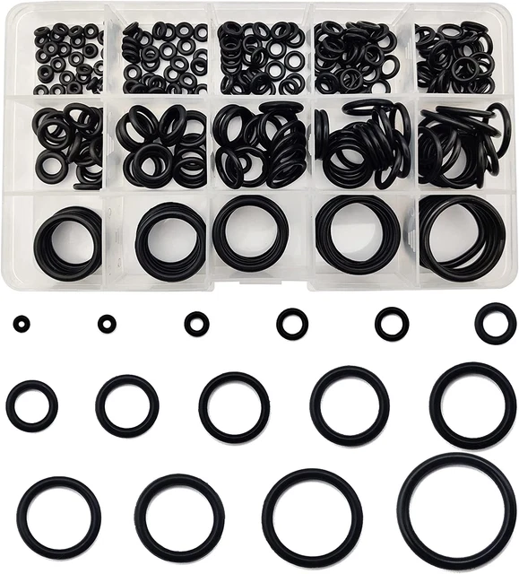 250 pz kit guarnizioni O-Ring, set assortimento guarnizioni lavatrici in gomma 15 taglie, guarnizione