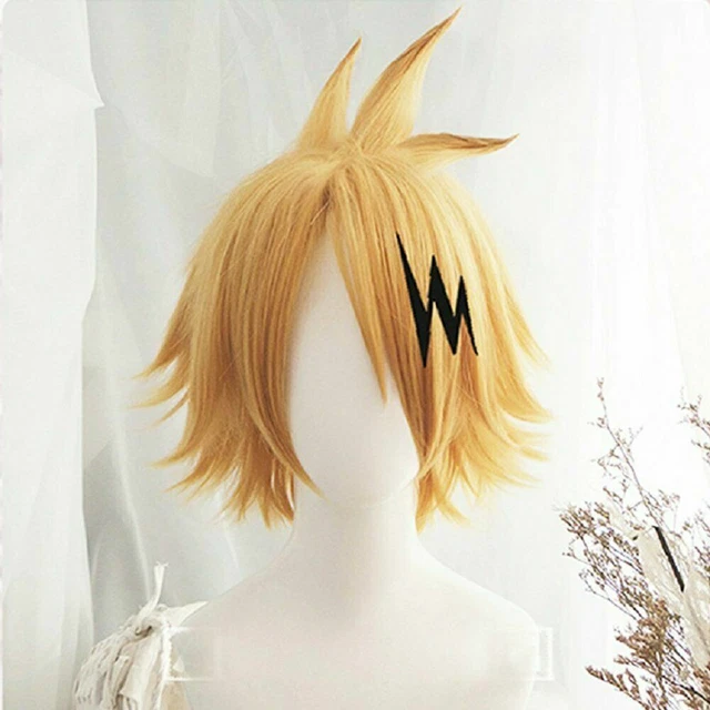 My Boku no Hero Academia Kaminari Denki Wigs Cosplay Costume Wig + Hair Clip Set