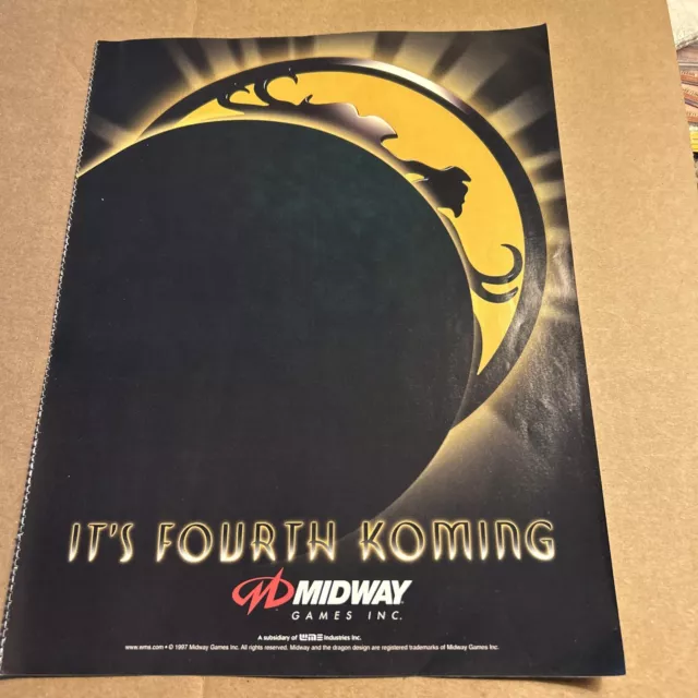 original ad  11- 8.5''  1997 Mortal Kombat 4 Coming ARCADE Video GAME FLYER