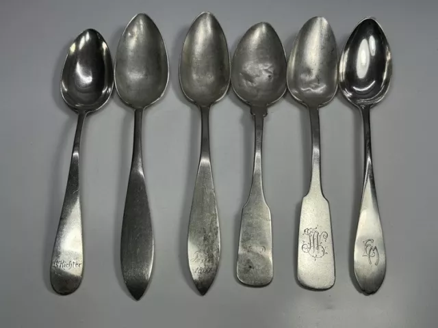 große alte SUPPENLÖFFEL 10 + 12 LOT + 800er SILBER 244g Biedermeier Historismus
