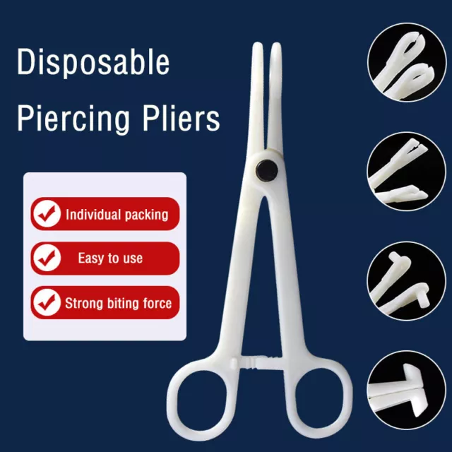 10Pcs Disposable Body Piercing Tools Pliers Clamps Septum Forceps Ear Lip Nose