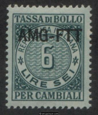 AMG Trieste Letters of Exchange Revenue Stamp, FTT LE29 mint, VF