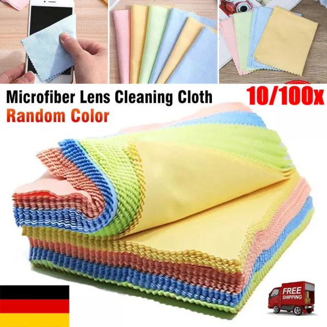 50-100x Microfaser Brillenputztuch Handy Bildschirm Kamera Linsen Cloths Brille