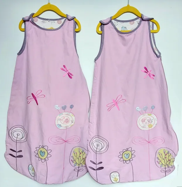Infant Girls Sleeping / Bag  Sack Pink Cotton Aged 6-12 months