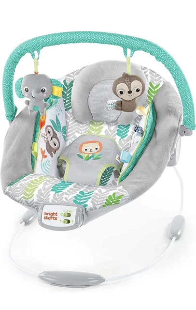 Bright Starts Comfy Baby Bouncer Soothing Vibrations Infant Seat - Taggies Mu...