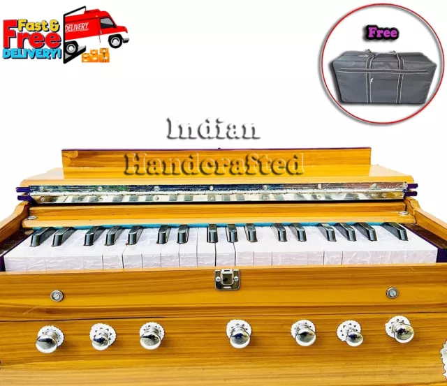 Indian Classic Sound Quality 7 Stopper Harmonium Double Bellow 39 Key For Bhajan