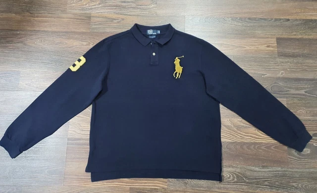 Polo Ralph Lauren Uomo BIG PONY Maniche Lunghe Tg L CUSTOM FIT nuova