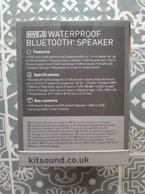 Kitsound Hive2O Portable Wireless Waterproof Bluetooth Speaker - Black 3