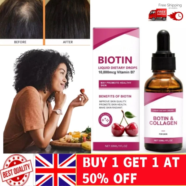 BIOTIN LIQUID DROPS 10000mcg: Max Strength Hair,Skin, Nails (Biotin ...