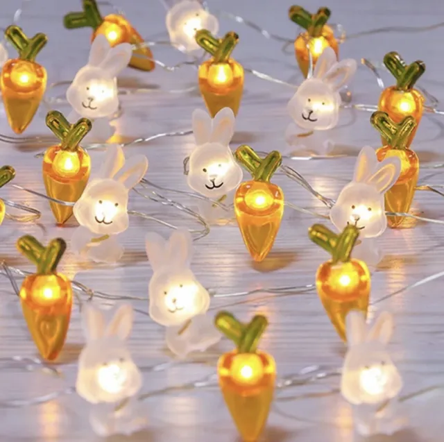 Bunny and Carrot String Lights ( battery)
