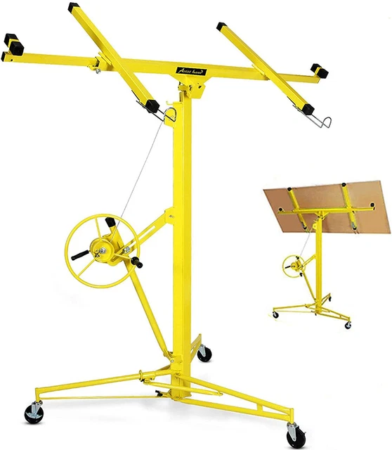 ZJS 11FT Heavy Duty Drywall Lift Lifter,Drywall Panel Hoist Dry Wall Rolling Cas