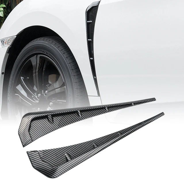 2pcs Universal Carbon Fiber Car Exterior Side Fender Vent Air Wing Cover Trim