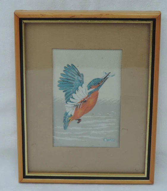 Cash's of Coventry Seidengewebe Bild - Vögel - Kingfisher (mit Fisch)