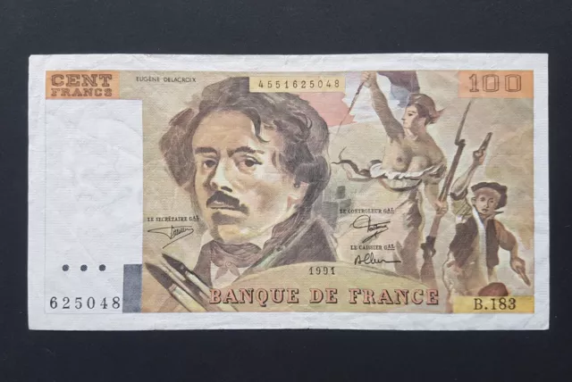 100 Francs 1991 - Delacroix B.183 - FRANCE -