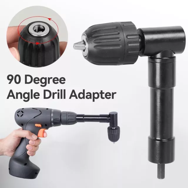 Aluminium Right Angle Drill Attachment 90 Degree Drill Chuck Keyless Adaptor