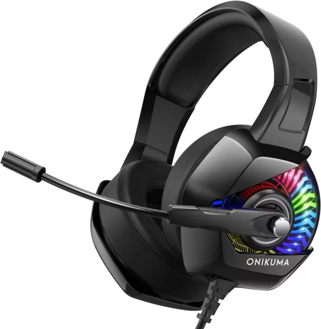 Onikuma K6 7.1 Surround Sound Gaming Headset 3D Bass HD Headphones Over Ear