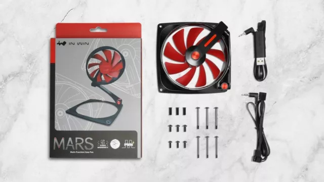 IN WIN Mars Noir/Rouge Aluminium Ventilateur 360° boitier pc / portable