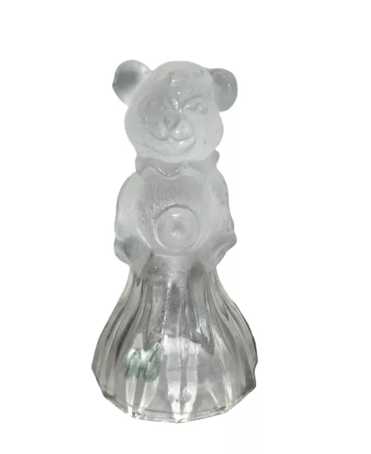 Vintage 24% Lead Frosted Crystal Bear Bell