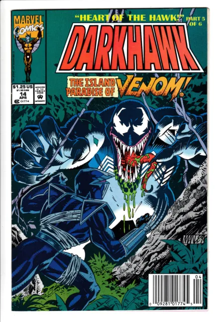 DARKHAWK #14 early Venom appearance Marvel Comics 1992