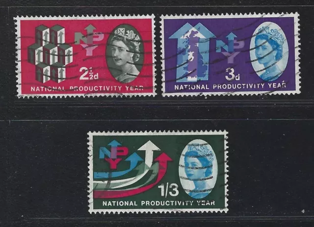 1962 Great Britain Scott #387p-389p – National Productivity Year – Used