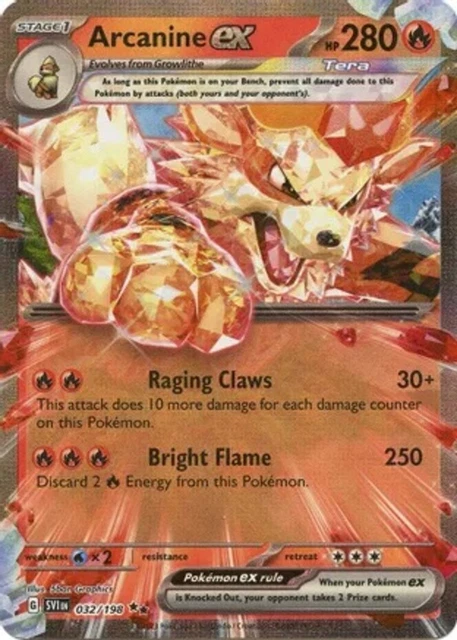 Arcanine ex - 032/198 - Double Rare NM, English Pokemon Scarlet & Violet Singles