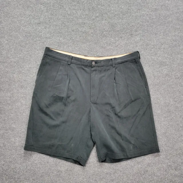 TOMMY BAHAMA MENS Shorts Silk Rayon Pleated Preppy Beach Casual Black ...