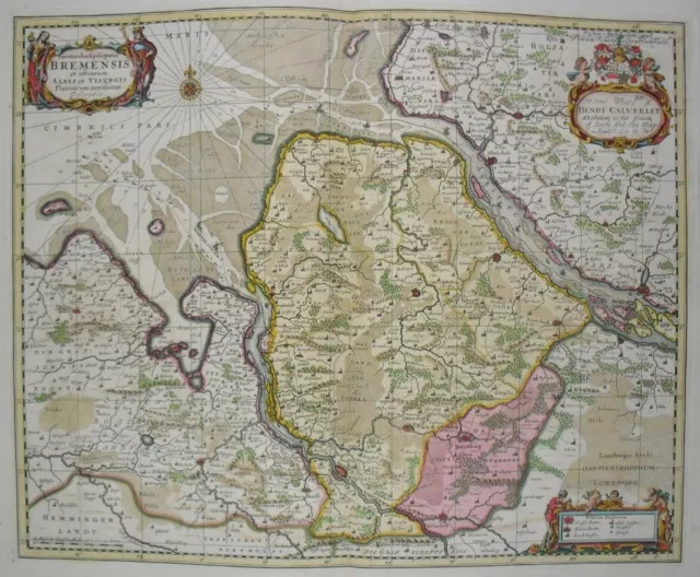 Ducatus olim Episcopatus Bremensis - Bremen - Janssonius bei Valk & Schenk, 1682