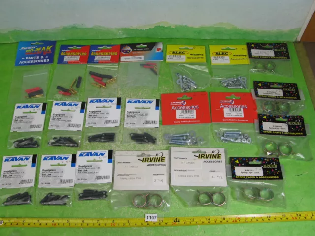RC radio control / model spares mixed lot packets inc spring clips 1107