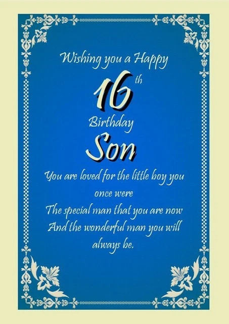 16th Birthday Card Son / Happy 16th Birthday Son / For Him Born In 2009 - Foto 10