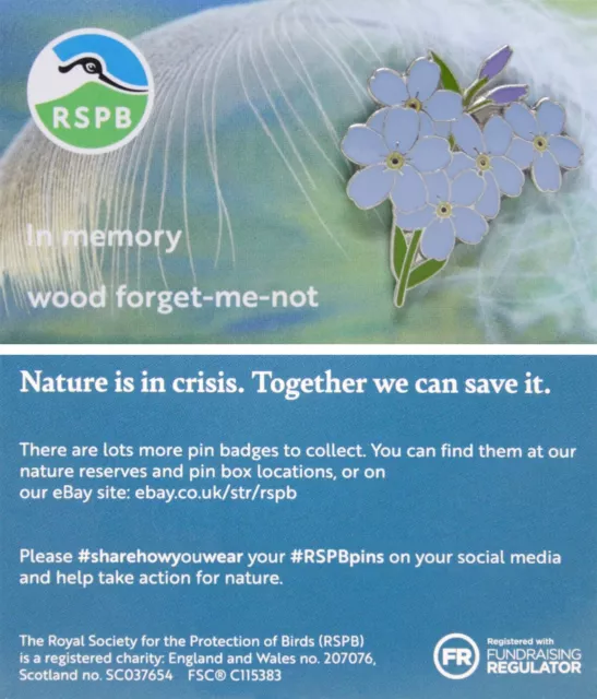 RSPB Pin Badge Special In Memory wood forget-me-not 03100