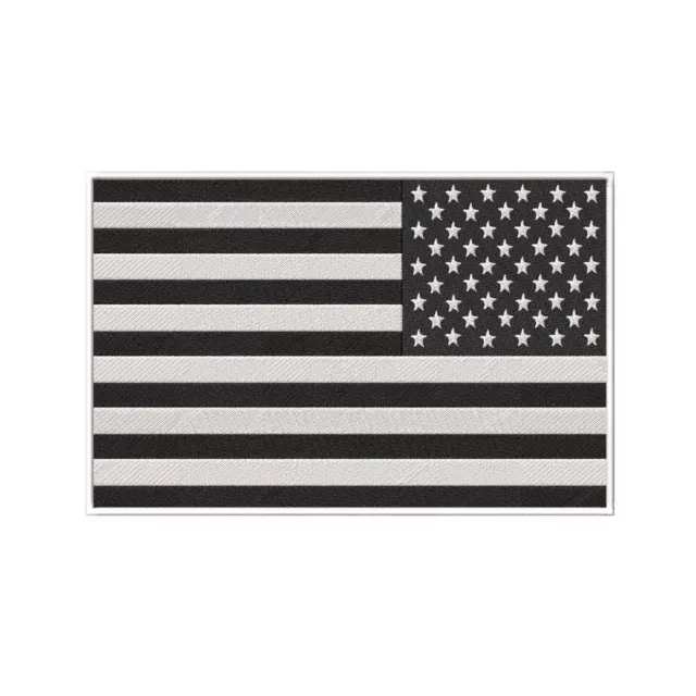 AMERICAN FLAG PATCH embroidered iron-on REVERSE USA EMBLEM UNIFORM LEFT FACING