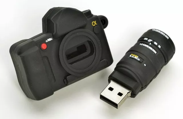 Funny Design Camera Shaped USB Flash Drive by Aricona – 8GB – FAST USB 2.0/1.1, 2