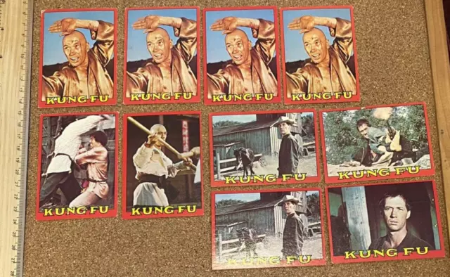 Vintage 1974 Kung Fu Tv Series Trading Cards Scanlens Bubble Gum Lot Of 10 Vgc!