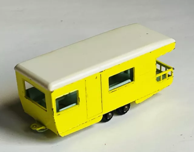 Matchbox No. 23 Trailer Caravan 1966. Yellow, removable roof