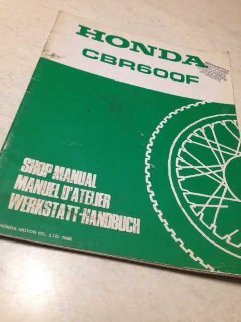 Supplemento Manuale Officina Honda CBR600F CBR 600 F Ed. 88 Shop Manuale