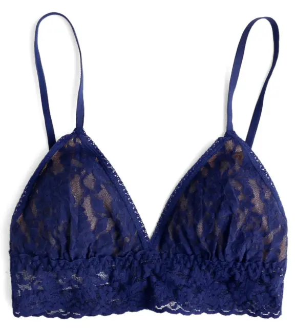 HANKY PANKY Signature Lace Padded Triangle Bralette  sz S blue