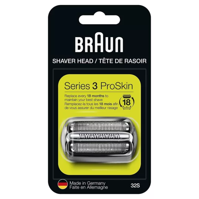 Braun 32S Series 3 Electric Shaver Replacement Foil and Cutter Cassette Silver
