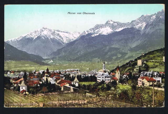 1 AK ANSICHTSKARTE CARTOLINA MERAN VON OBERMAIS SÜDTIROL MERANO (i2710)