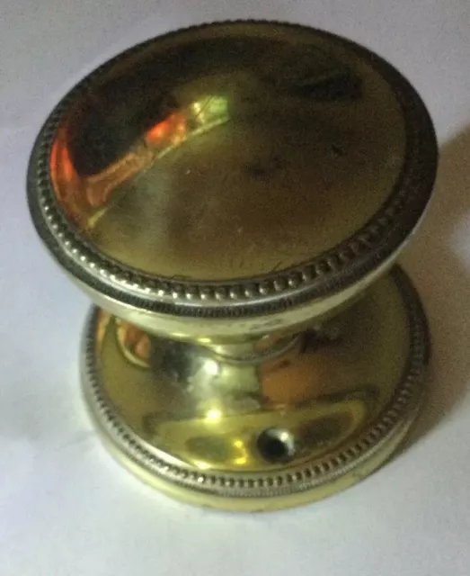 Antique Solid Brass Oval Door Knob Handle "Gibbons" Georgian Vintage reclaimed 3